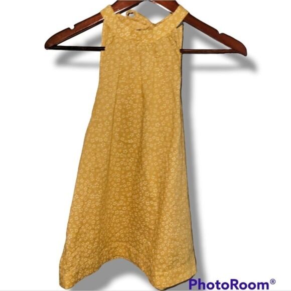 ModCloth Floral Yellow Flowers Tie Behind Halter Tank Top Small Fall Autumn - Picture 1 of 3